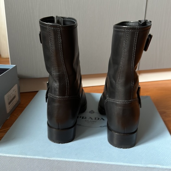 Prada buckle leather boots calzature Donna - Picture 4 of 8